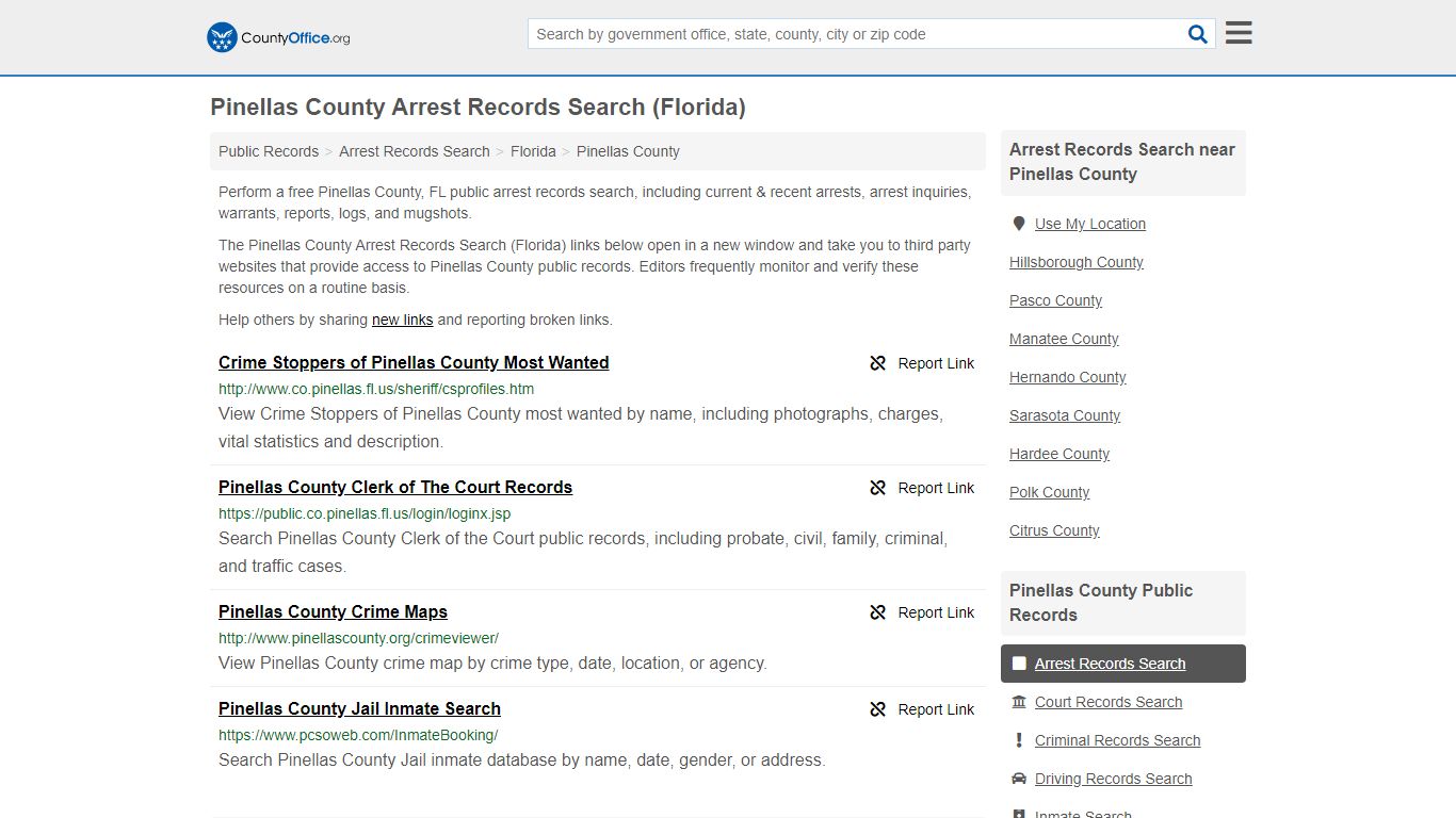 Arrest Records Search - Pinellas County, FL (Arrests & Mugshots)